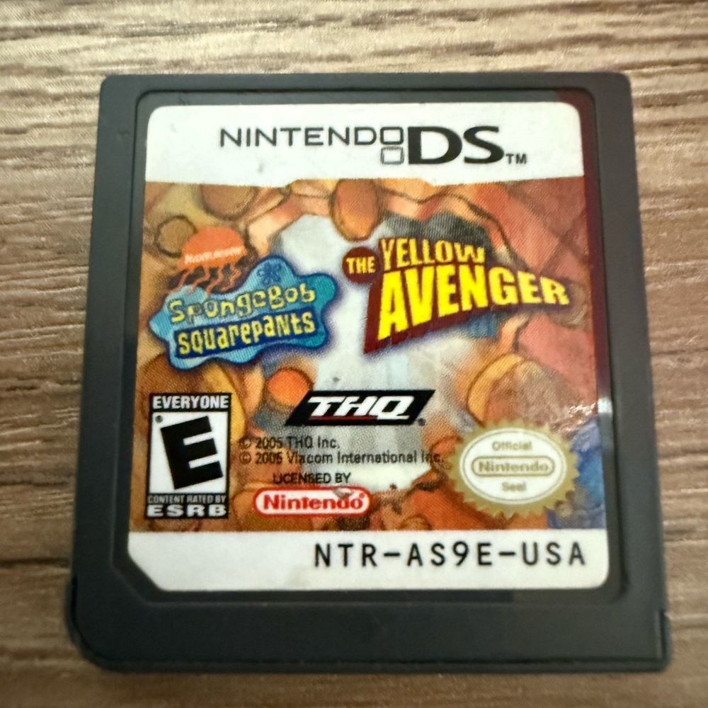 Nintendo DS SpongeBob SquarePants: The Yellow Avenger Game Cartridge Tested Rsre
